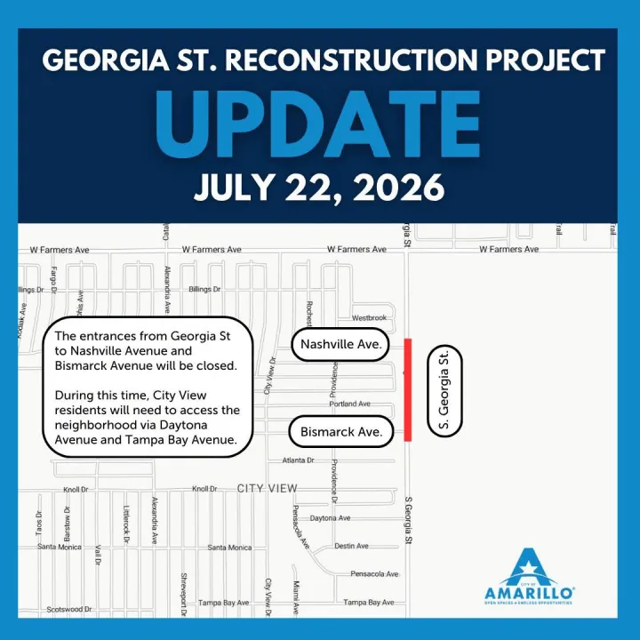 Georgia St. Reconstruction Project begins July 23 affecting access to City View area