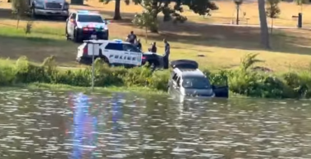 Driver crashes car into Lake Bachman in Dallas