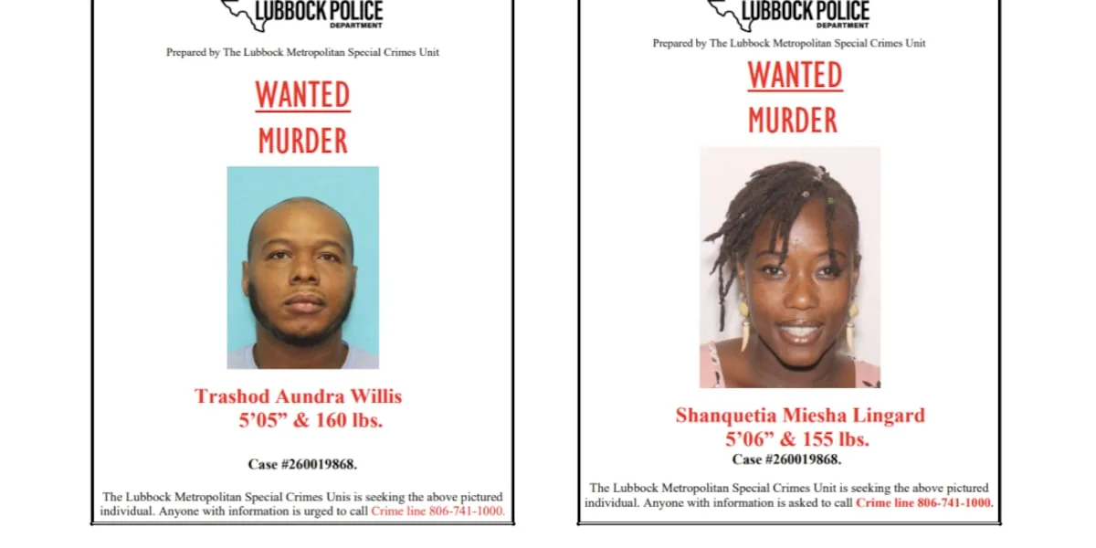 Lubbock investigators seek two suspects in Sunday hotel homicide