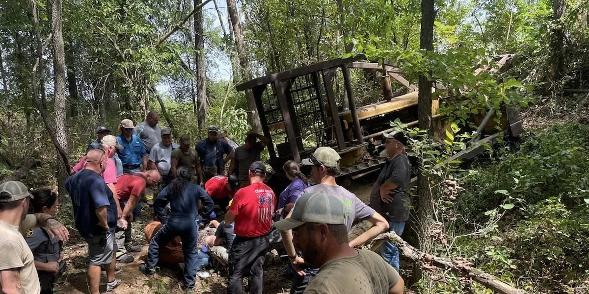 Man partially crushed by bulldozer after freak accident