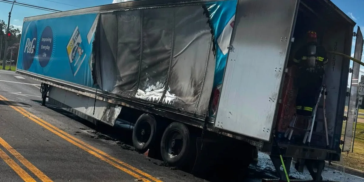 Mechanical failure sparks 18-wheeler fire in Gilmer