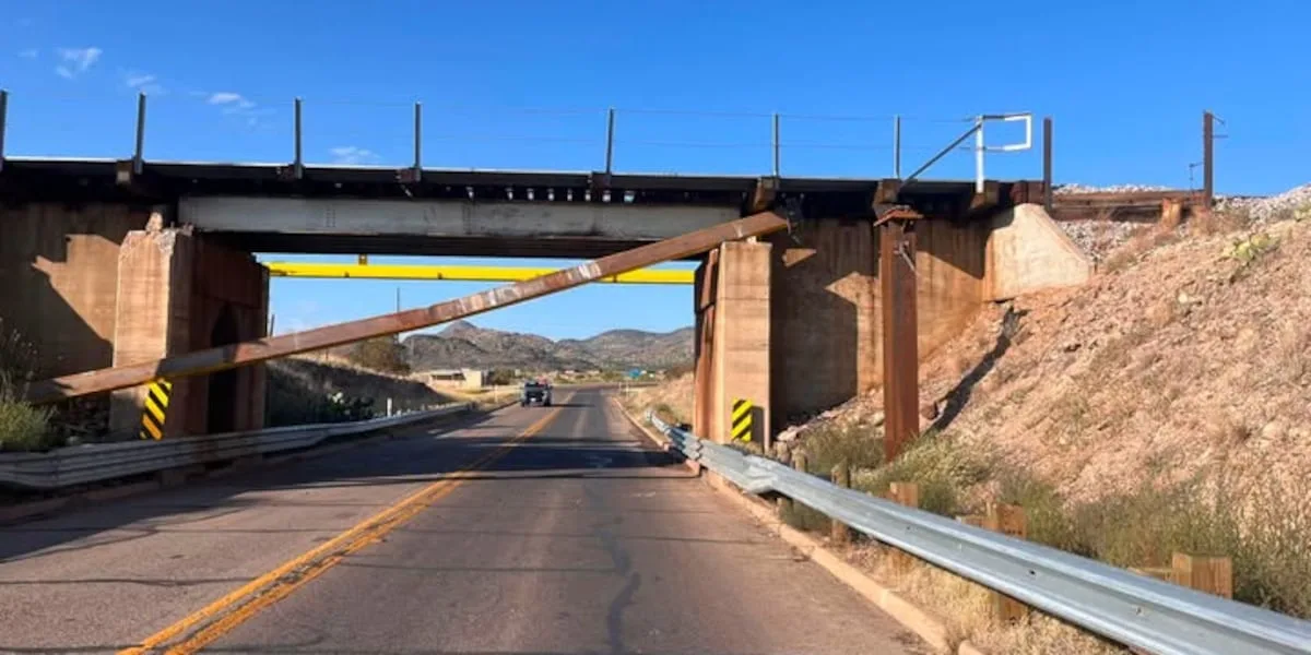 Highway 90 closed at Railroad Underpass after oversized vehicle strikes barrier in Alpine
