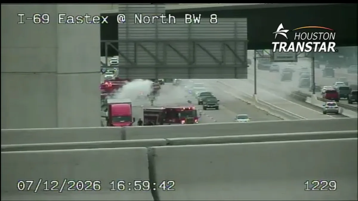 Heavy truck accident, vehicle fire on IH-69 at Beltway 8 forces SB lanes to close: Houston TranStar