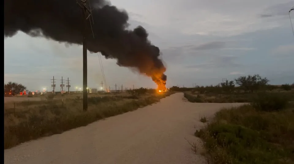 Oilfield Fire Extinguished North of I-20; No Injuries Reported