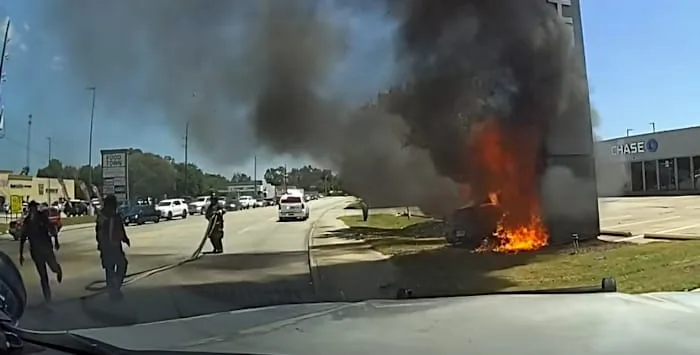 Montgomery County deputies rescue theft suspect from burning vehicle after chase, crash
